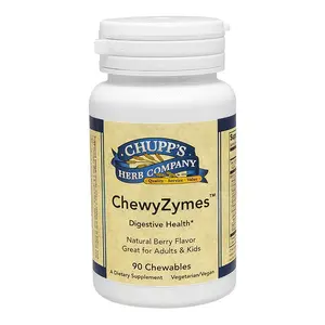 Chupp's Herb Company Chewy Zymes Digestive Health Natural Berry Flavor 90 Chewables for Adults & Kids US Digestive Support