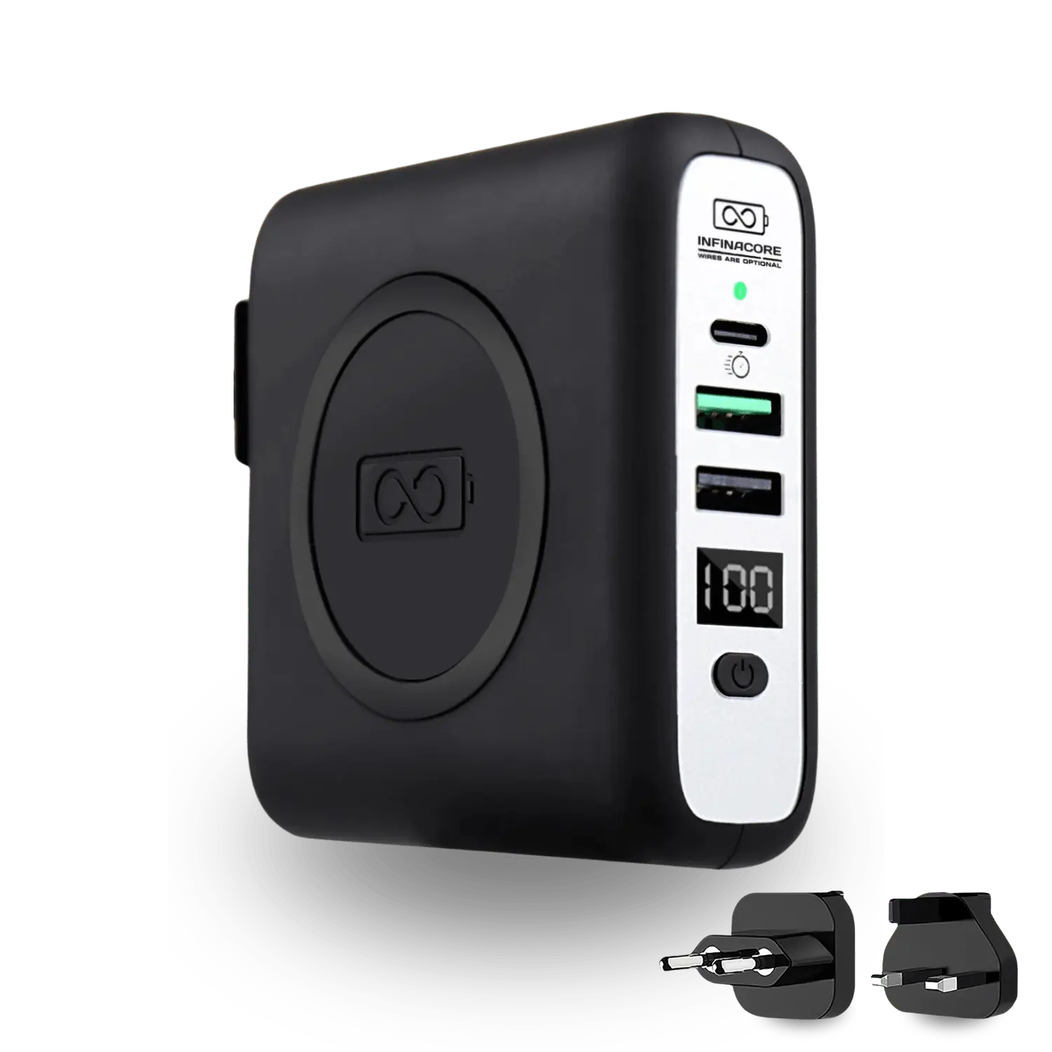 P3 Wireless Travel Portable Charger for Cellphone & Smartphone Charging with 8000maH Charging Capacity and USB Charging Port