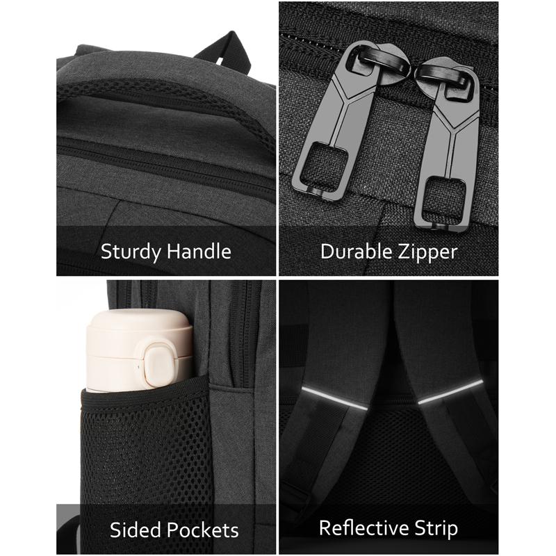 kadilong 15 Inch Large Anti-theft Laptop Backpack with USB Charging Port, Headphone Jack & Password Lock, Water Resistant Backpack for Students, Working Adults, School, Work & Travel