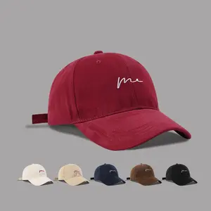 Men's Washed Cotton Dad Hat Soft Top Plain Baseball Cap Vintage Style Adjustable Profile Casual Outdoor Sun Cap