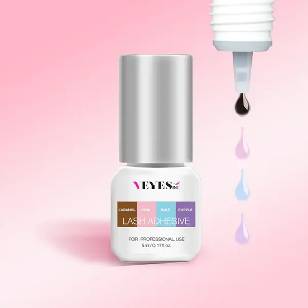 VEYELASH 5ml Volume Lash Glue for Eyelashes - Multi Color Lash Glue - Caramel | Pink | Purple | Blue