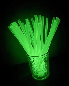 GLOW IN THE DARK Plastic Reusable Straws