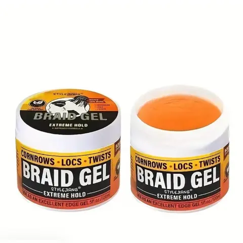 StyleJiang Haircare Braiding Hair Wax - 50g Durable Strong Hold Neat Braid Gel with Natural Oils, Maintains Neat Edges for Cornrows, Unisex Travel & Home Use Styling Product