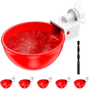 Chicken Waterer Cups, 6 Pack Automatic DIY Chicken Water Cups with 1/8'' MPT Hole Saw hole opener chicken water feeder cup port poultry feeder poultry supply in vento sú tiles