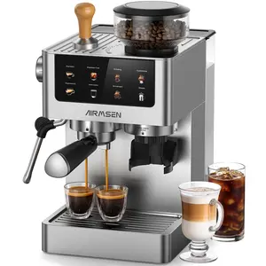 Household Stainless Steel Italian Espresso Coffee Machine with Grinder 10 adjustable levels,Espresso Cool,20 Barl,Custmized Coffee volume-BCM2316