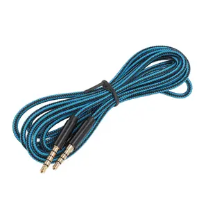 Aux Cord 6.6ft, 3.5mm Stereo Audio Cable 5 Pole Plug to 4 Pole Plug Cable Compatible with Logitech Headset, Xbox One, Car Stereo, Music Player, Pc, Smartphone (Blue)