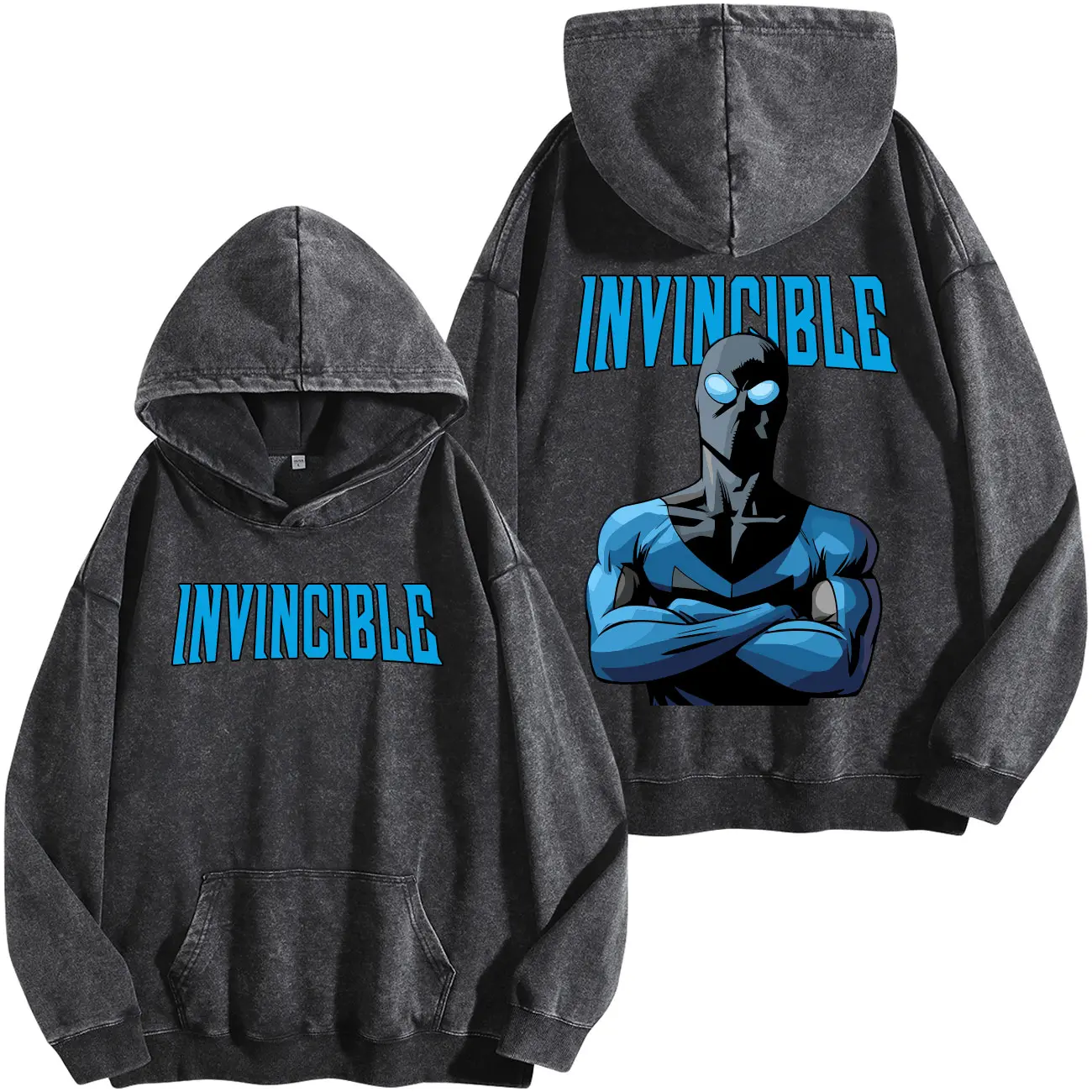 Mark Grayson Invincible War Washed Hoodie Comic V12 Menswear Gift for Movie Fans Top Apparel Classic Oversized Seamless Simple Straight Man Designer Shirts Men's Regular Fit