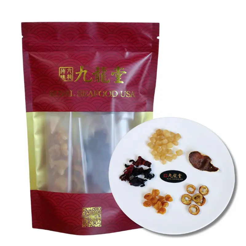 Royal Seafood USA Roselle Mixed Fruit Tea, Herbal &fruit tea, 63g - Roselle, sugar, dried longan, tangerine peel, dried hawthorn