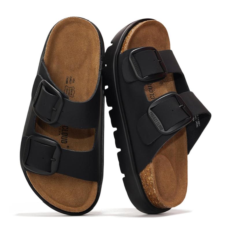 Project Cloud Women's | Genuine Leather Platform Sandals | ProjectPlush | Non-Slip - Greece Chunky
