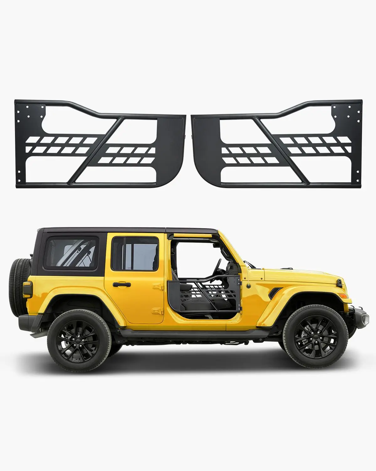 【summerfinds】VEVOR Jeep Tube Doors, 2-Door, Hunting Style Jeep Tubular Door with Heavy-Duty Hinges & OE Latch, Jeep Doors with Rubber Pads & Toughened Steel Tube, Fit for 2007-2018 Jeep Wrangler JK