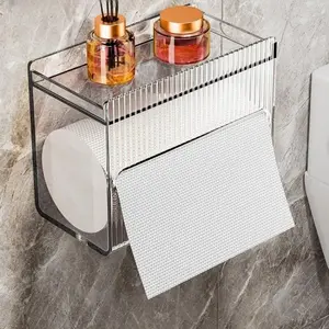 Wall-Mounted Bathroom Paper Holder, Home Use Toilet Roll Dispenser, Space-Saving Design, Durable Material, Easy Installation, Toilet Paper Organizer