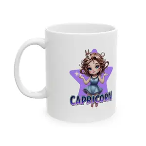 Capricorn Zodiac Ceramic Mug, Astrology Gift, Coffee Cup for Birthdays, Personalized Mug, Horoscope Lover Gift