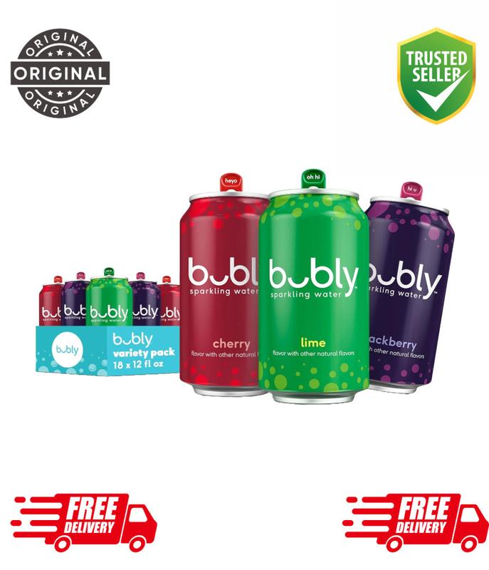 Bubly Sparkling Water, Lime Yours 3 Flavor Variety Pack (Lime, Cherry, Blackberr