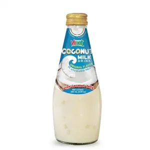 Vinut Coconut Milk Drink Original Flavor with Coconut Jelly Plant Based Non-Dairy Lactose Free 290ml Glass Bottle Pack of 6 12 or 24 Ready to Drink Beverage - Juice