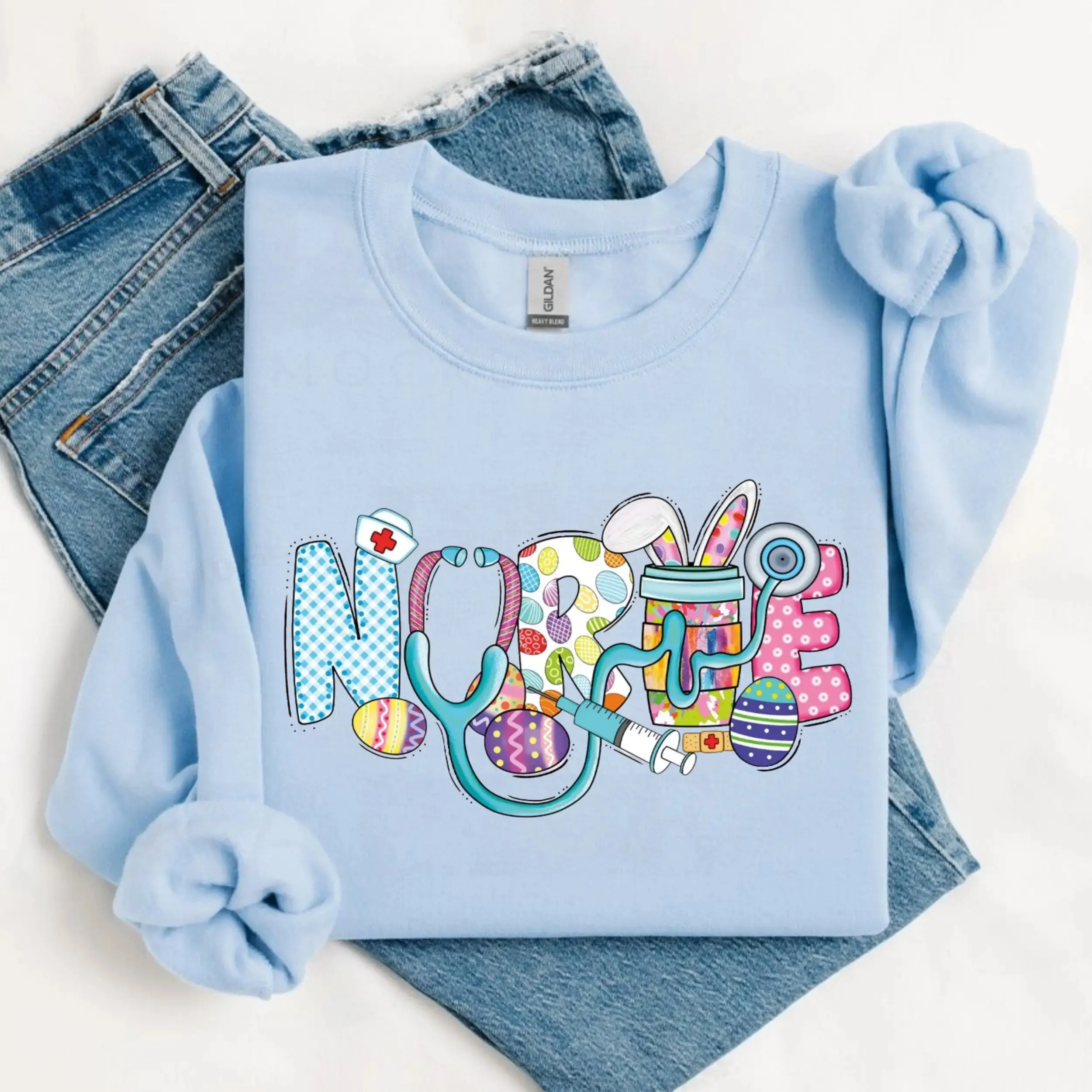 Easter Nurse Gift Sweatshirt, Bunny Nurse tshirt, Peeps Nurse Sweater, Easter Nurse Gift, Nurse Easter Sweater, Easter Gift For Nurse