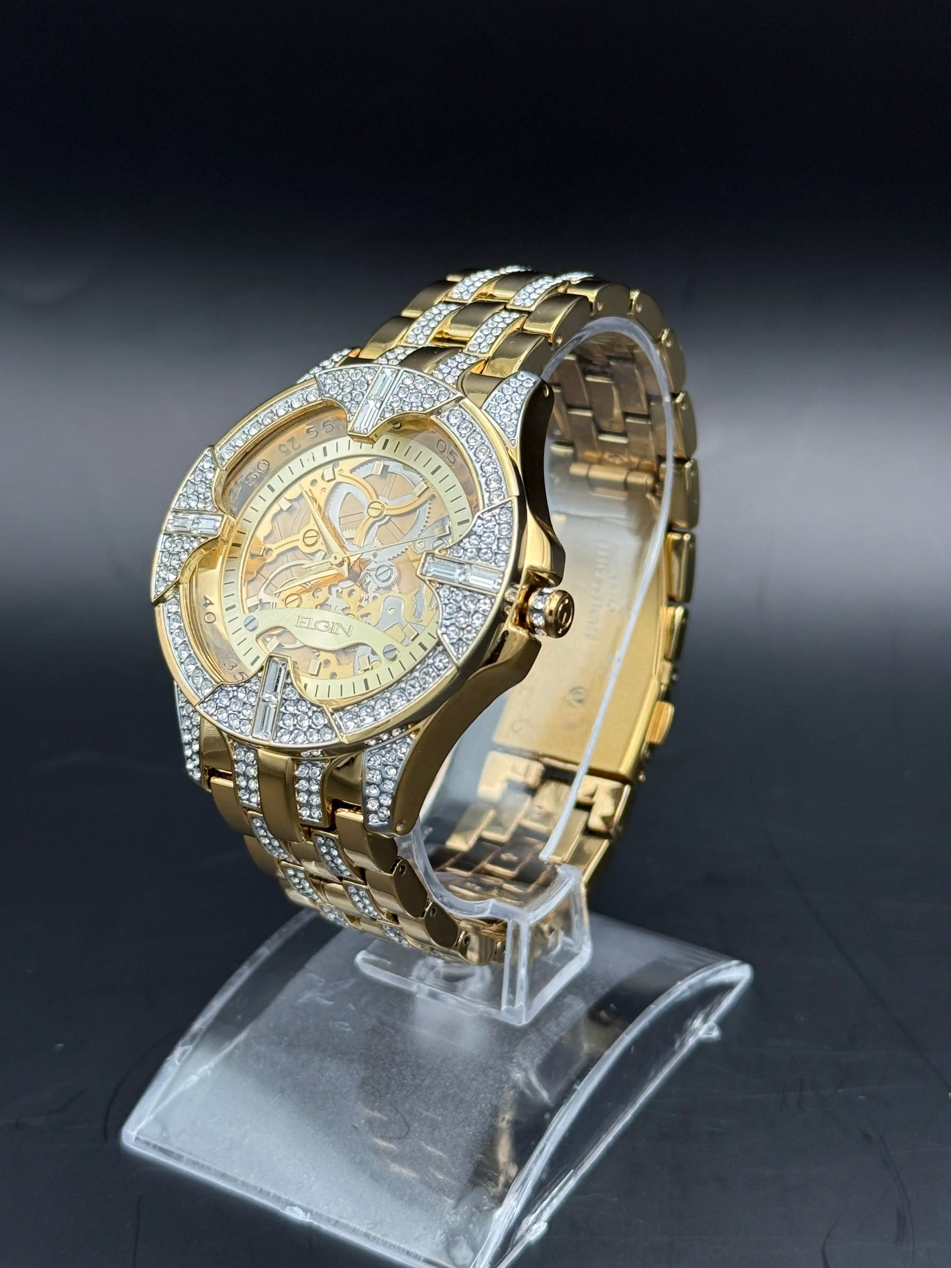 Elgin Crystal Skeleton Watch