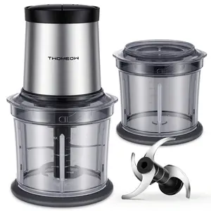 Food Processor 4 Cup, Electric Food Chopper, Meat Grinder With 2 Bowls, 2 Speed & 4 Blades For Vegetable, Meat, Nuts, Functions For Chopping, Dicing, Small But Powerful, Mixing And Puree.