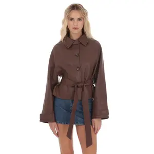Suede Belted Leather Jacket