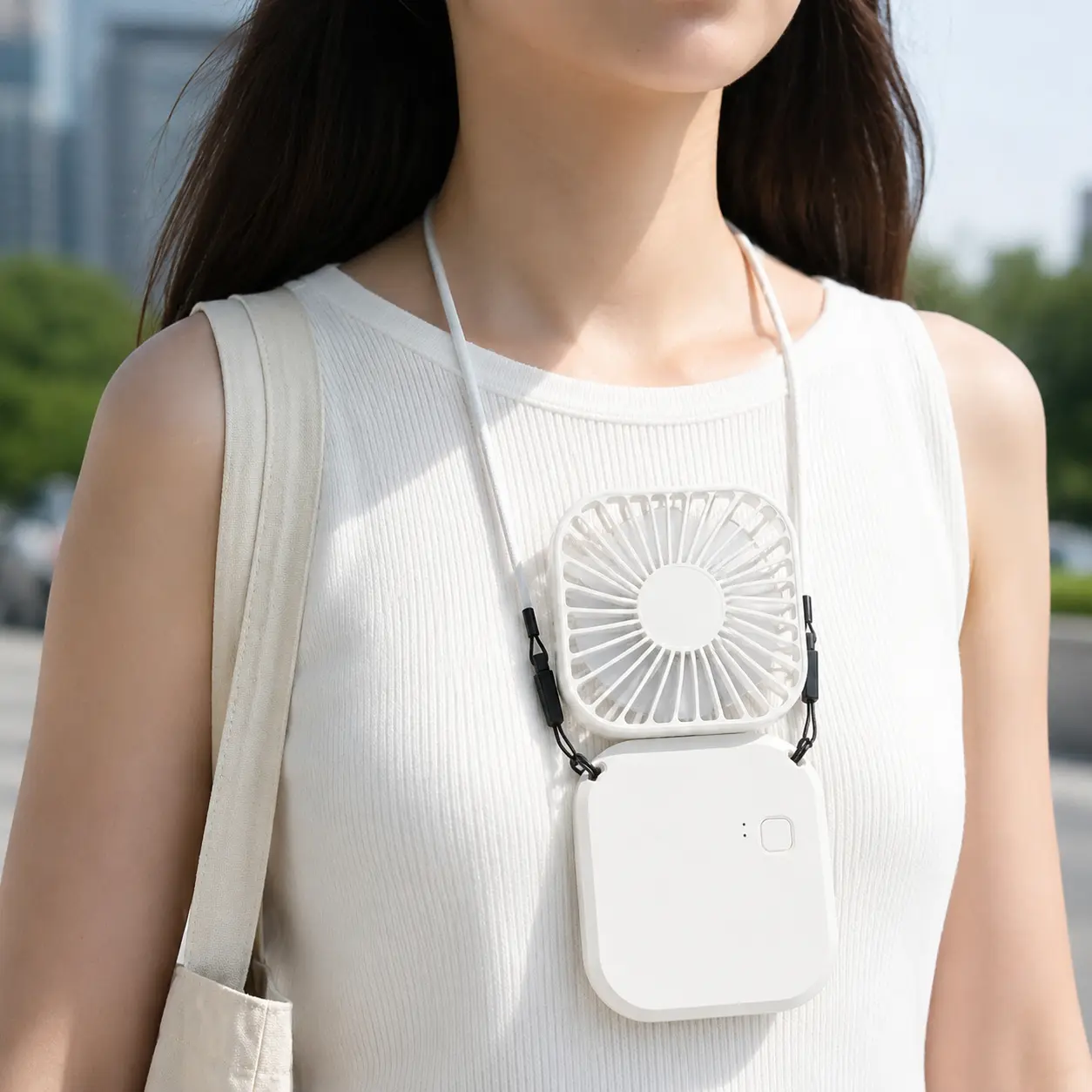 Foldable Neck Fan, Rechargeable Mini Portable Fan, 2-in-1 Hanging & Desk Fan,LightweightWearable Cooling Fan For Travel, Office, Outdoor, Commuting