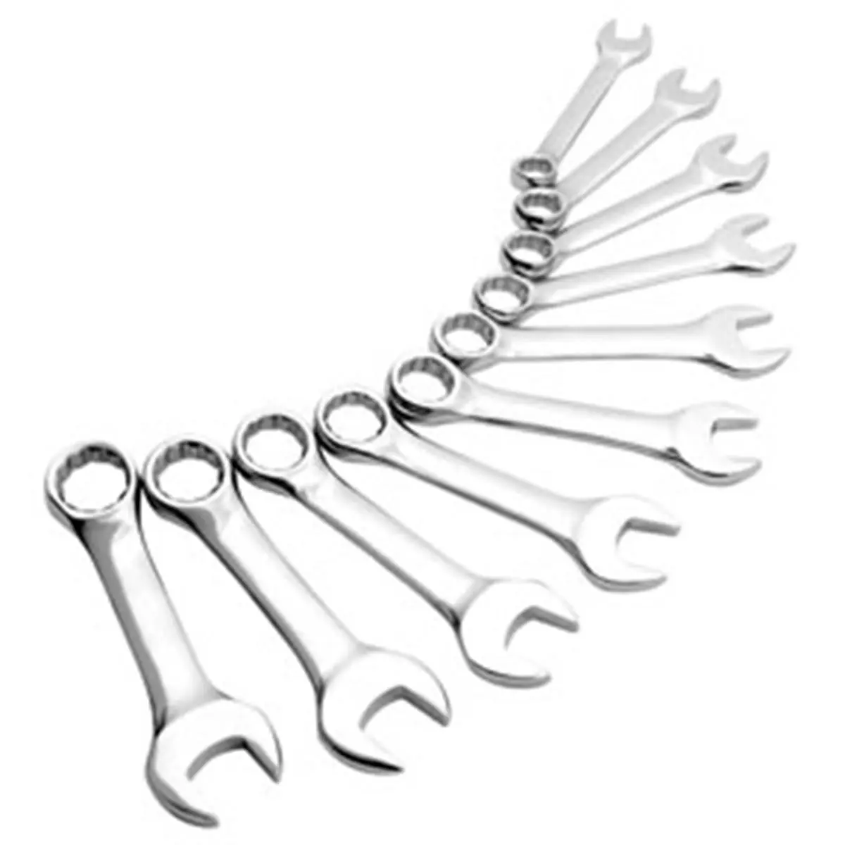 Sunex Tools 9930M 10pc Stubby Comb Metric Wrench Set - 10mm, Stubby Handle, Fully Polished, Compact Design, Drop Forged Alloy Steel, Maximum Access in Confined Areas for DIY Maintenance