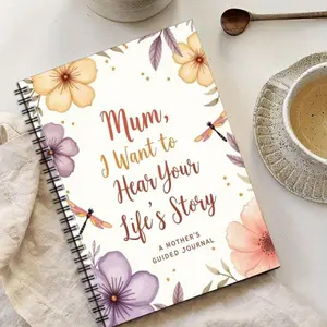 1pc Mom's Story Spiral Notebook Diary, Daily Guided Journal for Mothers, Personal Organizer & Family Keepsake Gift, A Meaningful Keepsake to Share His Journey & Memories for My Family, Planner Notebook, Stationery Gift, scrapbook kit craft supplies