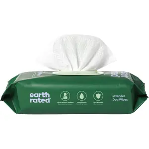 Earth Rated Hypoallergenic Dog Wipes, Cleaning and Odor-Controlling Grooming Wipes for Paws, Body, and Butt, Perfect for Puppy and Adult Dogs, Lavender Scent, 100 Count Earth Rated
