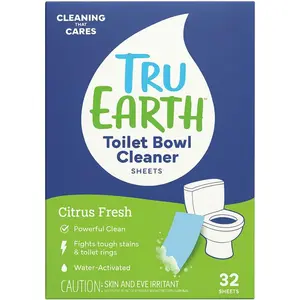 Bowl Cleaner, Citrus Fresh, 32 Concentrated Sheets, Septic-Safe Cleaner, Easy to Use, Jug-Free, No Mess, Helps Remove Rings, Stains & Odor