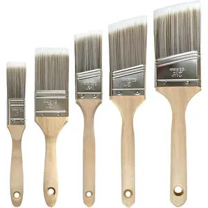 Stain  Brush Set Angled Sash and Flat Painting Brushes Assortment for Baseboards, Wall Trim, House Touch-Ups, Cabinets and Fence Staining, Pack of 5