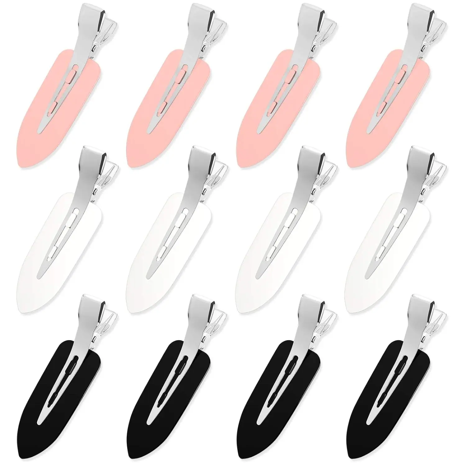 Solid Color Flat Hair Clips, 12pcs/set No Crease Hair Clips, Creaseless Hair Clips, Hair Clips for Women, Women's Hair Styling Tools for Daily Use, Hairpins, Fashion Hair Accessories