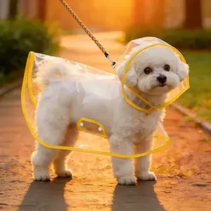 Pet Dog Raincoat, Outdoor Waterproof Windproof Snowproof Thin Transparent Coat, Fits Most Dog Sizes, Universal Pet Supplies Material