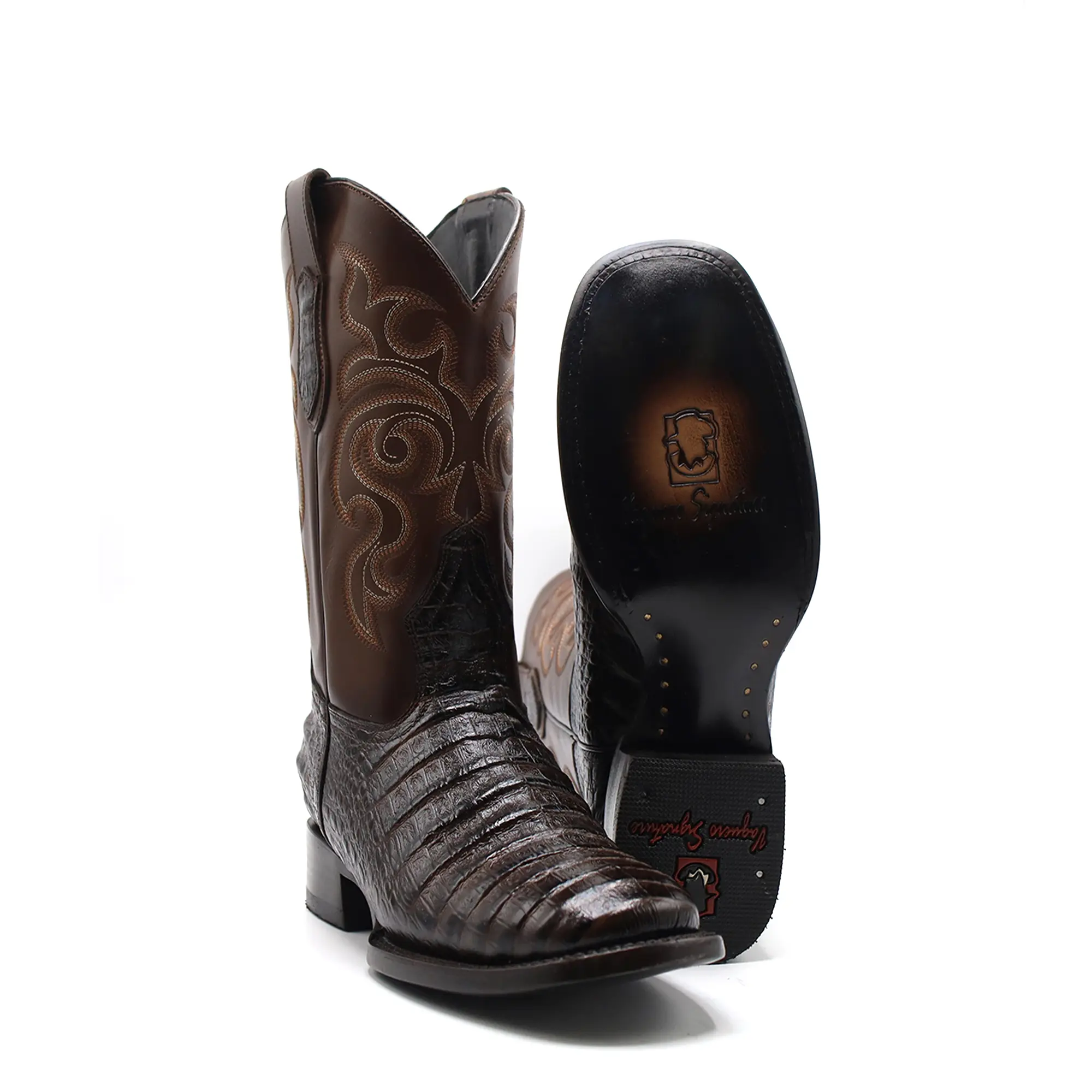 2565005050 - Vaquero Signature Men's Wide Toe Boots Coco Belly Print Cafe Difuminado