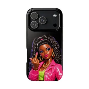 F*ck It Black Woman Graphic Tough Phone Case | Bold Afro Diva Artwork