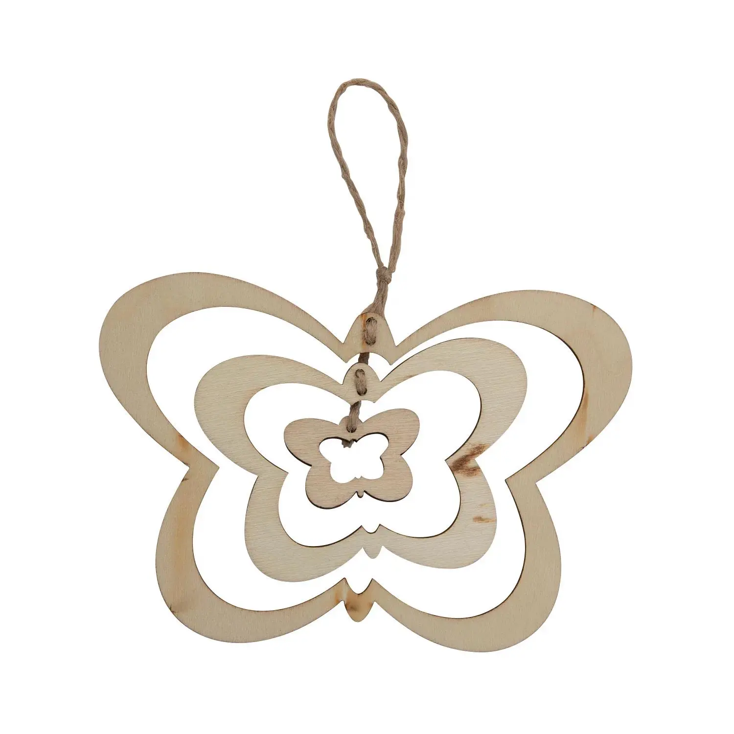 12-Pc Multicolor Unfinished Wood Butterfly Mobiles - DIY Party Decor, Hanging Decor for Beading & Jewelry Making Projects