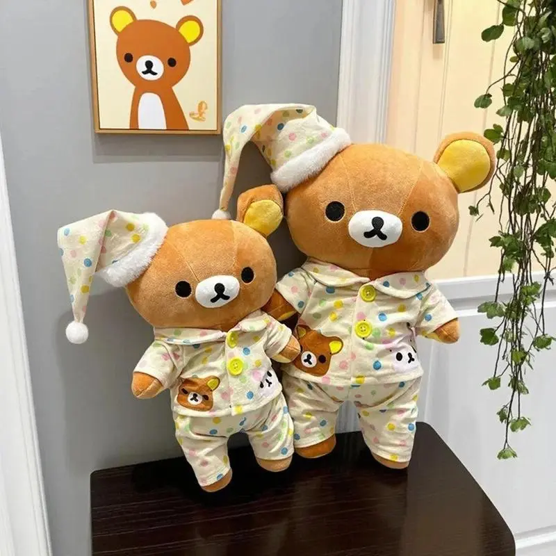 Rilakkuma Pajamas Plush Toy Doll Sleeping Pillow Soft Cushion For Sofa Bed Decorative Supportive Throw Pillow Gift 35-55cm