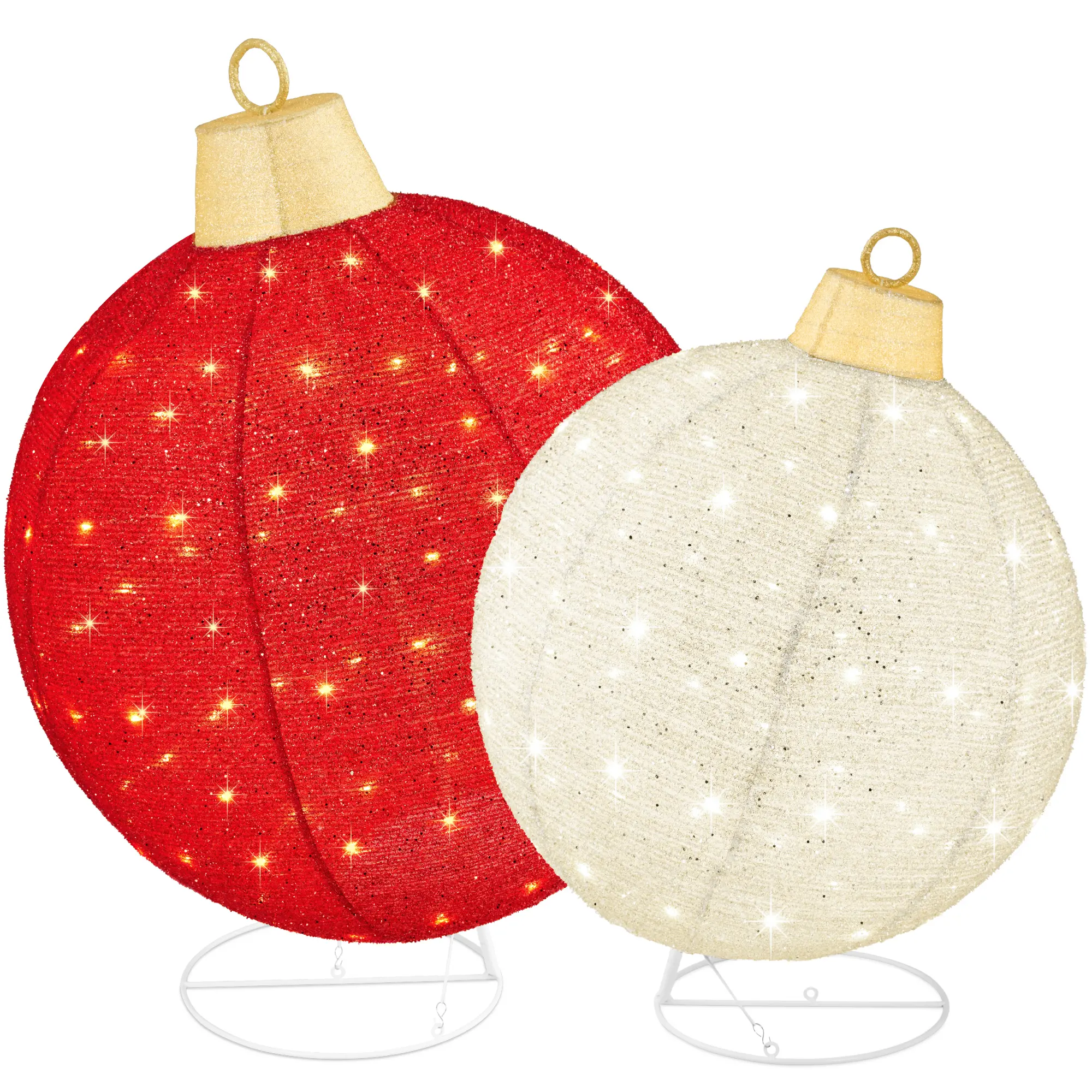 Best Choice Products 2pc Lighted Pop-Up Christmas Ornaments Outdoor Holiday Decoration w/ 180 LED Lights Best Choice Products 2pc Lighted Pop-Up Christmas Ornaments Outdoor Holiday Decoration w/ 180 LED Lights