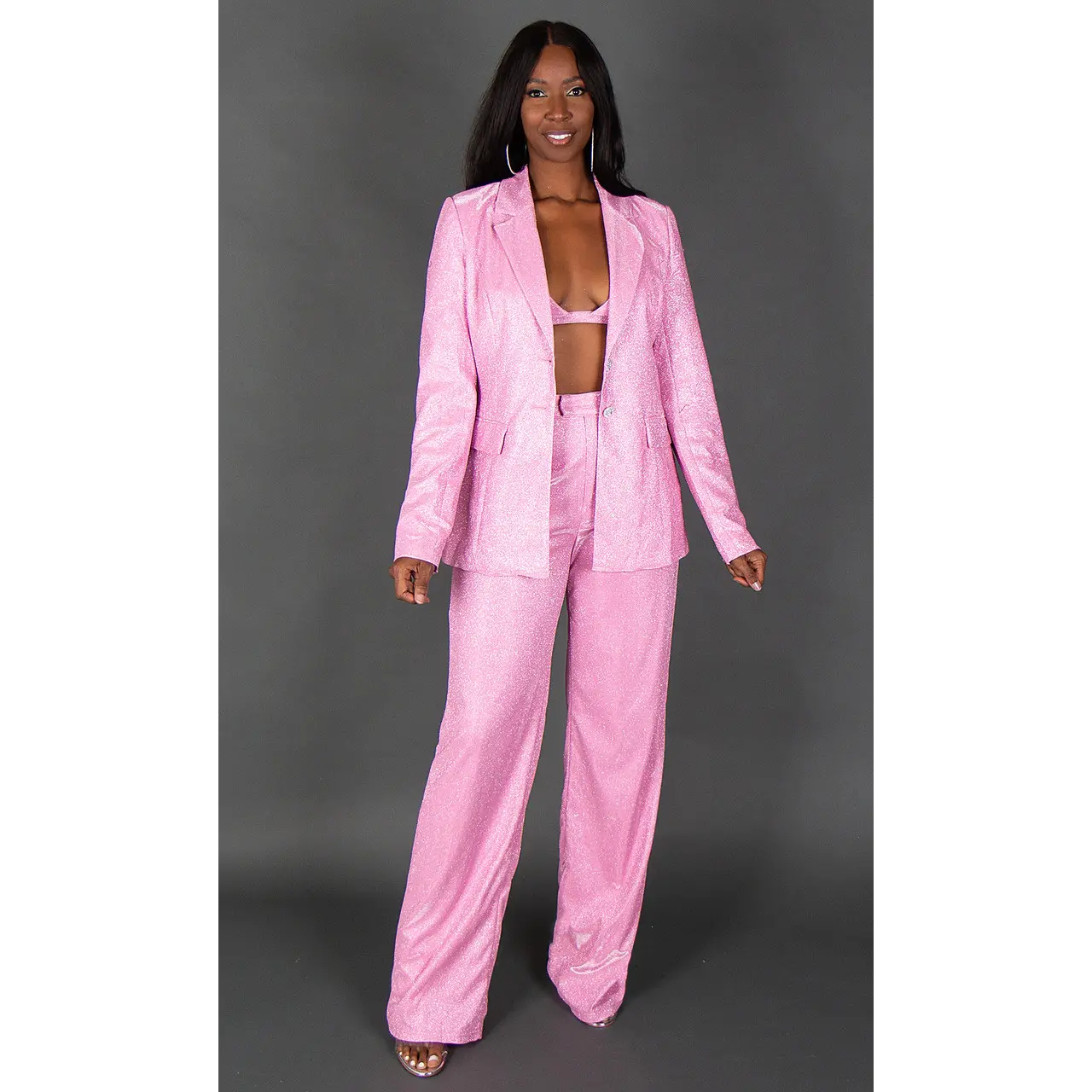 Galaxy Dust Glitter Pants - Pink
