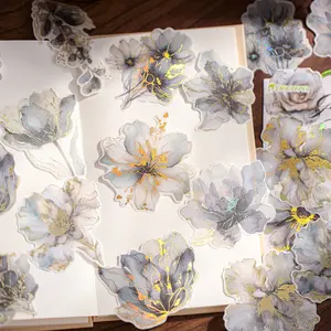 30 Sheets Decorative Stickers, Japanese Washi Paper Material, Floral Series, Stationery Bottle Journal Decoration, Adhesive Stickers