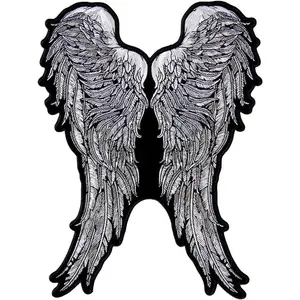 Angel Roses Wings Jacket Vest Back Patch (11.0 X 7.0 - Iron on Sew on)