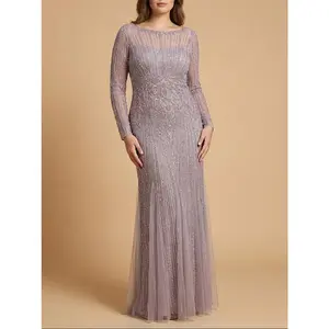 Lara High Neck Beaded Gown