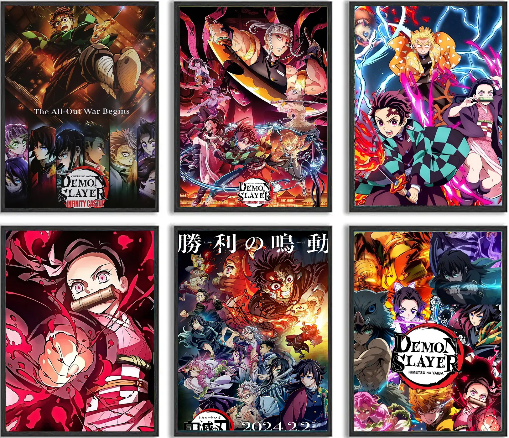 Demon Slayer Anime Canvas Art Print Poster - Wall Decor, Unisex Manga Art for B's Kid Room, Gift Idea for Teen Fans, Anime Lovers