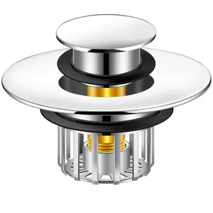 Stainless Steel Bathtub Drain Stopper, 1 Count Pop-up Drain Stopper with Strainer, Bathroom Bathtub Plug, Drain Protector for 1-1/2 To 1-3/4" Bath Drain Hole, Home Goods