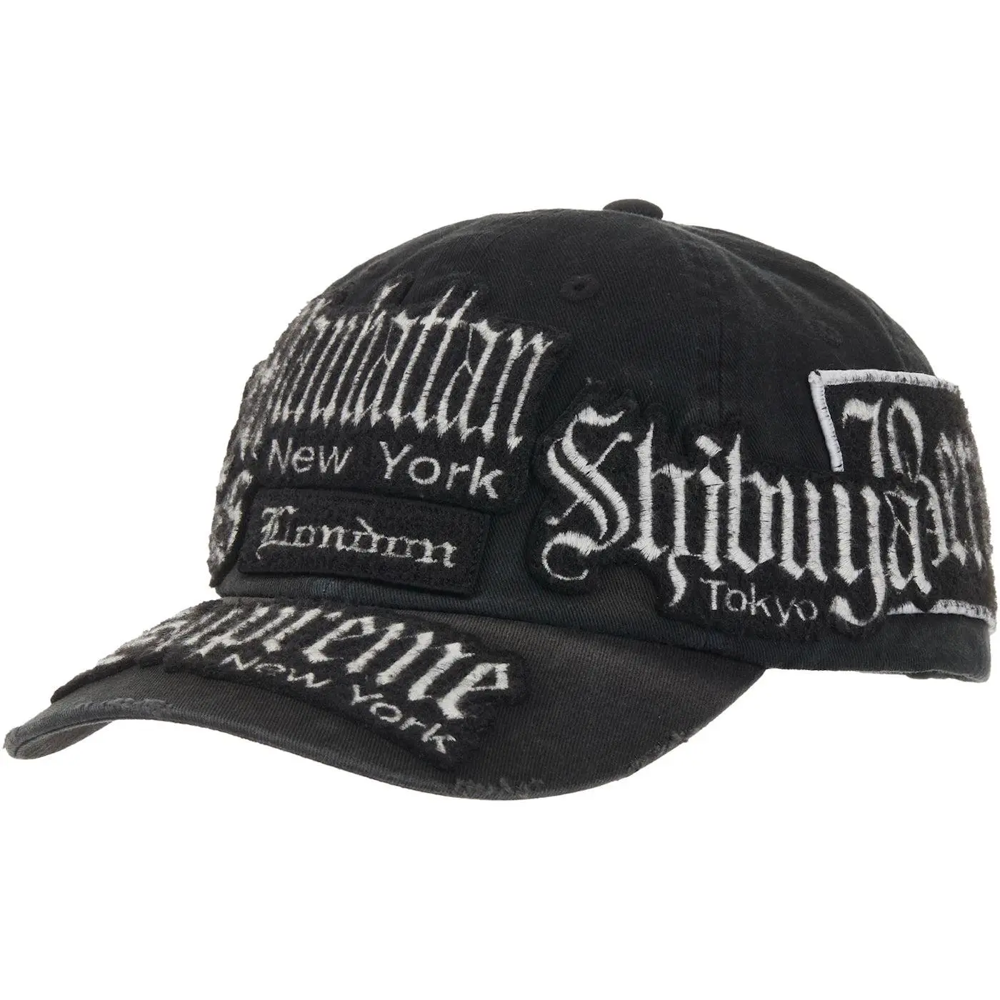 1007859 Supreme City Patches 6-Panel Hat Black