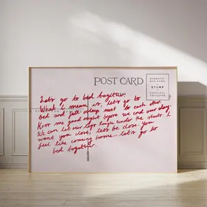Lovecore, Couples Wall Art, Love Letter Print, Apartment Decor, above Bed Horizontal Print, Let's Go to Bed, Romantic Wall Art, Love Poem, Room Decor, Unframed