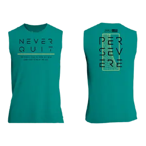 Never Quit Muscle Tank - Heather Aqua