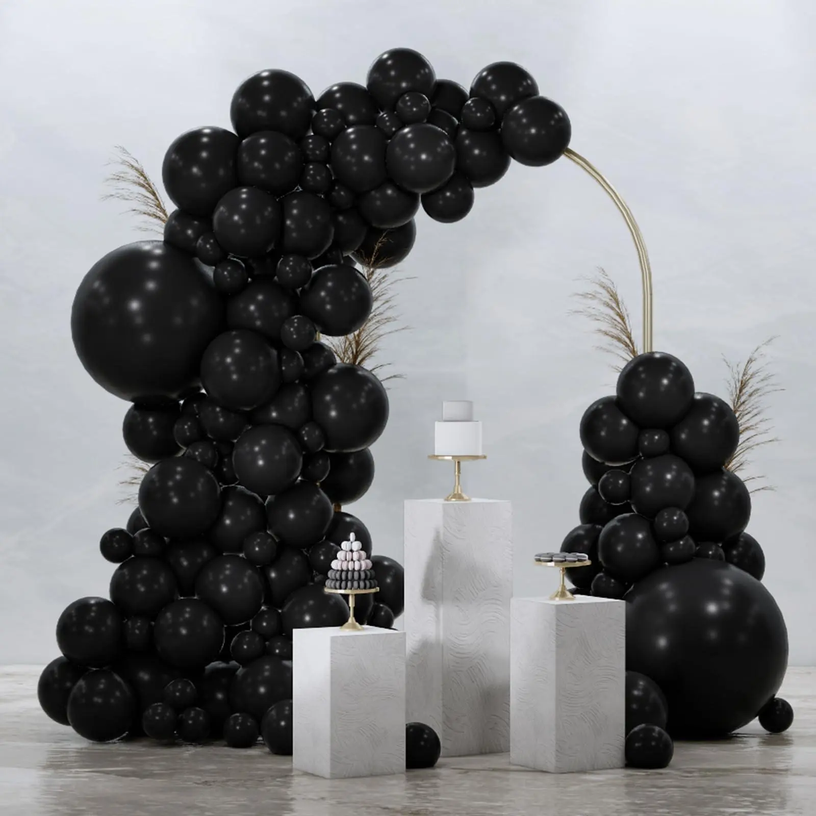PartyWoo Black Balloons 92 pcs Different Sizes of 18 12 10 5 Inch Black Balloons Arch Kit Garland for Baby Shower Birthday Graduation Casino Gaming Anniversary Race Car Party Decorations Black-Y18