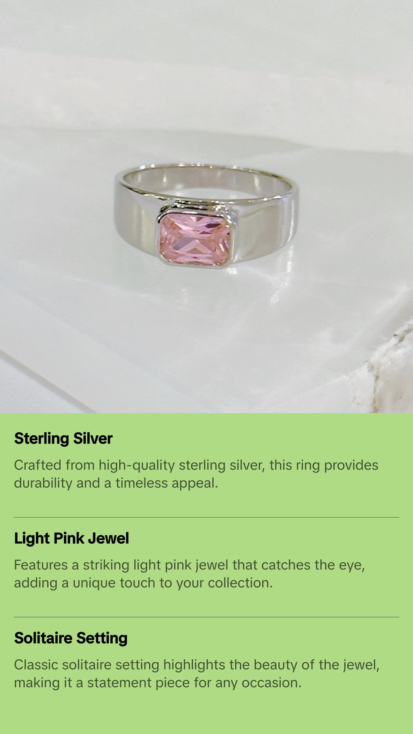 LIGHT PINK JEWEL SOLITAIRE ring