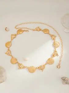 1pc Beach Vacation Shell Seashell Belt Chain, Unique Design Metal Chain Waist Accessory, Hot Girl Fashion Decorative Belt