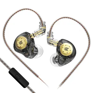 KZ EDX PRO Dual Dynamic Driver In-Ear Monitor Earphones, HiFi Stereo Wired Earbuds with Microphone, Noise-Cancelling Headset for Sports, Gaming, Music, Phone and Computer, Audio Professional Earbuds
