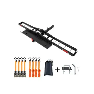 Motorcycle Hitch Carrier,Motorcycle Carrier Hitch Mount With Ramp 500LBS,Dirt Bike Hitch Carrier Hauler,Motorcycle Luggage Rack For Tires Up To 5.5" W,2" Receiver (One Motorcycle Carrier)