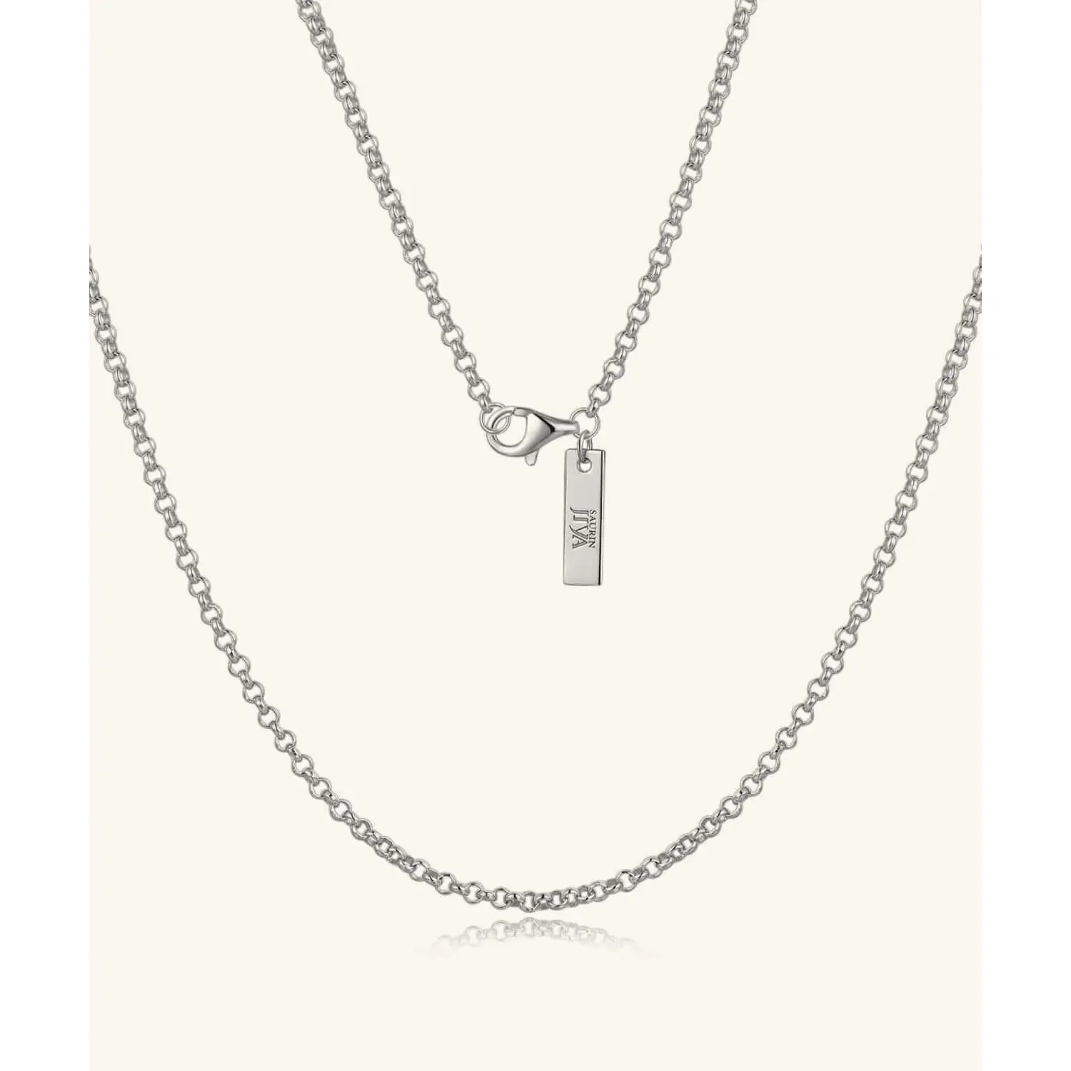 24K White Gold Rolo Chain - 2mm